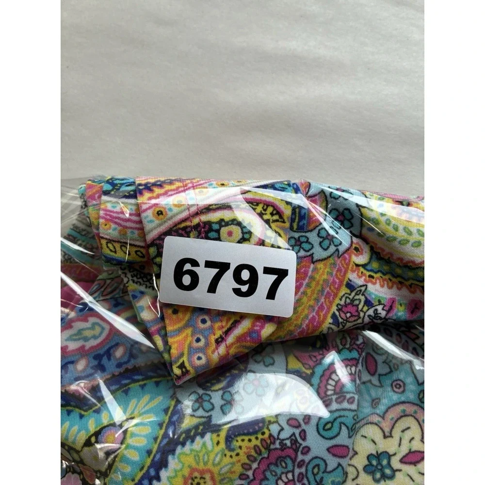 Tommy Hilfiger Paisley Print Mini Dress Sz 10 Ruffle Neckline Jersey Travel Knit